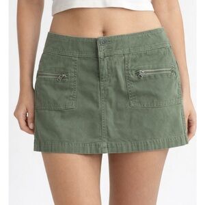 Abercrombie and Fitch Vintage Green Mini Skirt Y2K Size 26